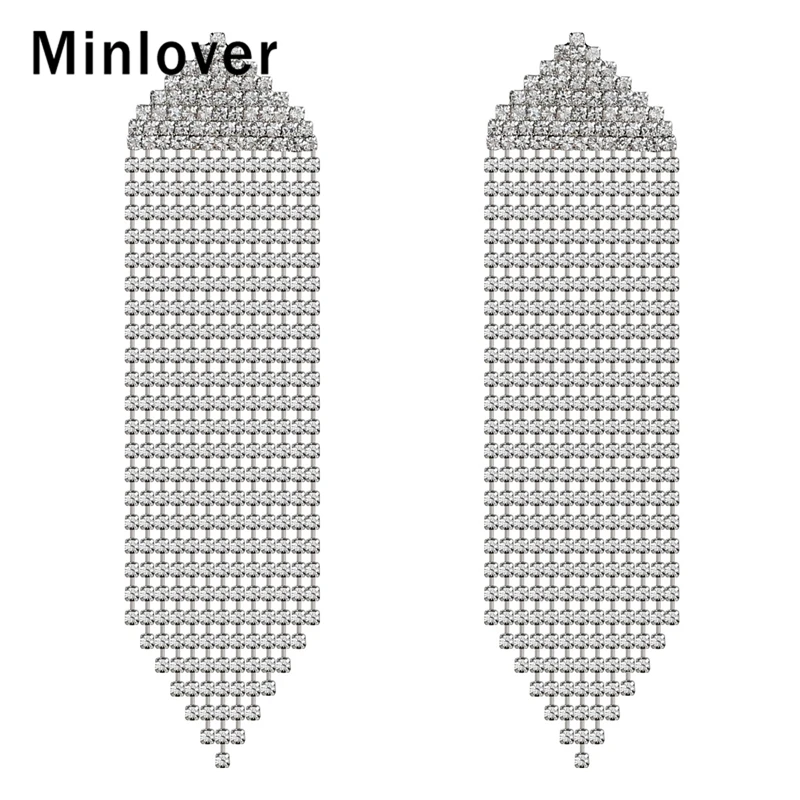 Minlover серебряный цвет массивные большие висячие серьги с кисточками для женщин