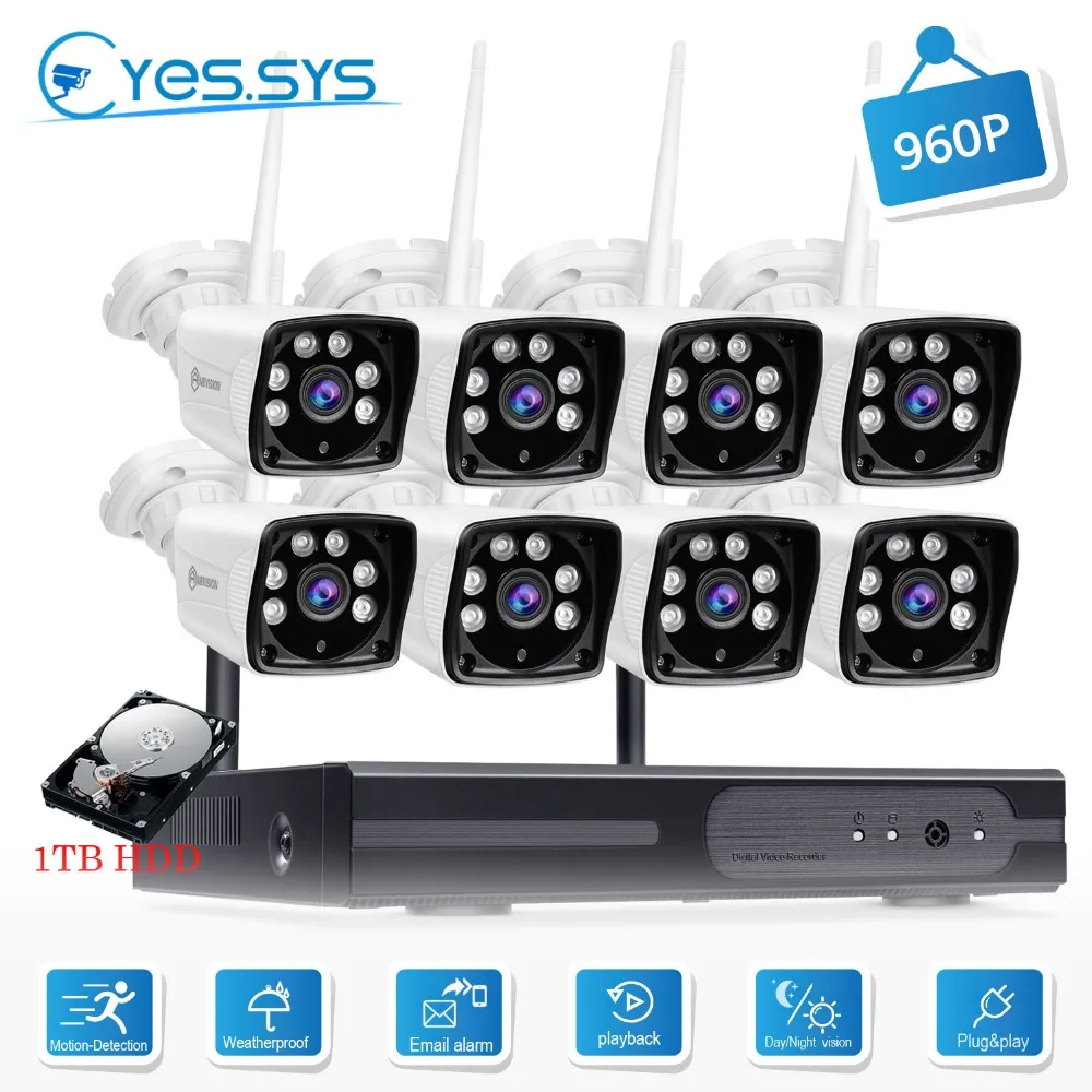 Глаза. sys H.265 8CH 1080 P сеть NVR комплект видеонаблюдения 8X960 Водонепроницаемая камера