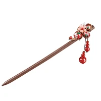 creative tassel ethnic hair sticks women hairwear chinese handicrafts hair accessory ancient costume wooden head ornaments