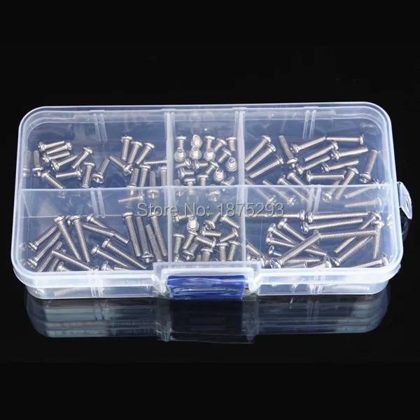 

120pcs M3 Stainless Steel Hex Socket Button Head Screw Assortment Set 4mm To 20mm Length