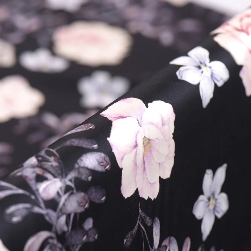 

114cm digital inkjet silk heavy satin fabric 25mm glossy garment dress silk fabric wholesale silk cloth