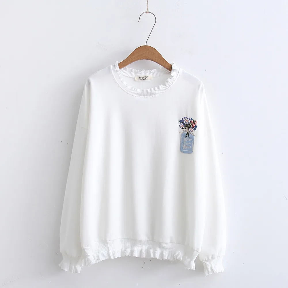 Новинка 2018 толстовка с капюшоном для девочек пуловер вышивкой женская одежда