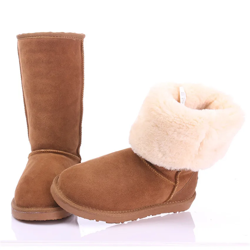 Высококачественные зимние женские сапоги из натуральной кожи; Mujer Botas; ; женская обувь; теплая обувь