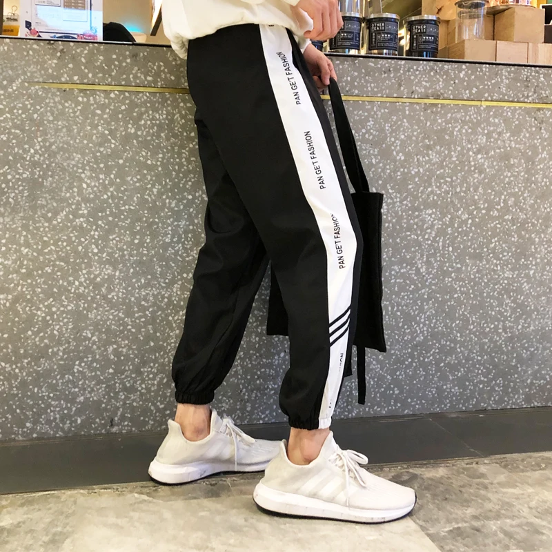 Для мужчин s хип хоп Премиум Slim Fit спортивные штаны для бега с цветными блоками