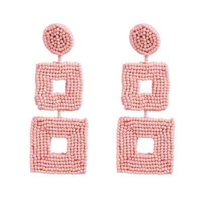 JURAN Boho Этнические большие смолы геометрические серьги ручной работы большие эффектные бисерные серьги вечерние висячие серьги подарок - Окраска металла: 52286-LP