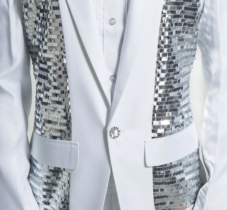 Мужское свадебное платье блестящие блейзеры черного и белого цветов модные