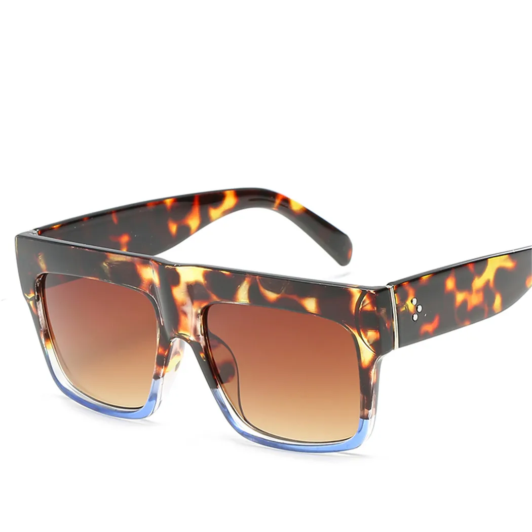 Fashion Brand Designer Square Sunglasses Women Men Rivet Eyewear Flat Sun Glasses Top Accessories Female |