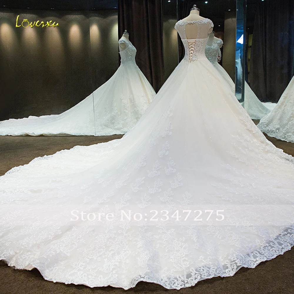 Loverxu Vestido De Noiva сексуальные кружевные свадебные платья с открытой спиной 2019