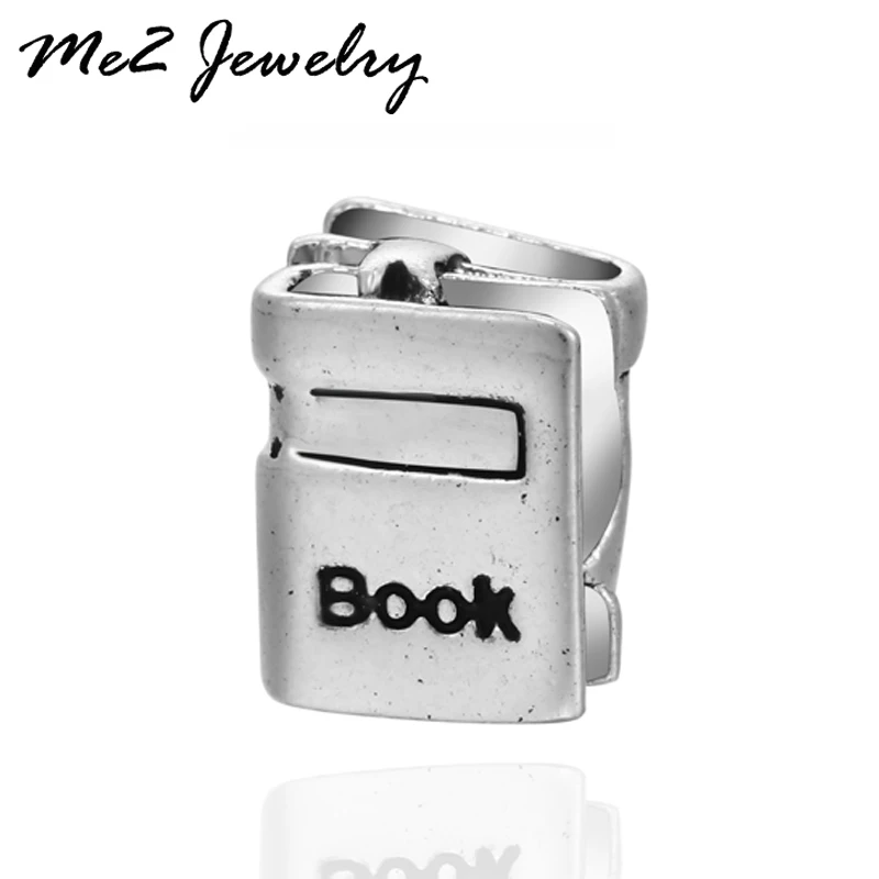 1 шт./лот большое отверстие книга бусины посеребренные Шарм Подходит Европейский
