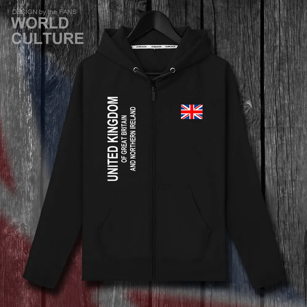 Мужская Флисовая Толстовка UK GBR зимняя кофта с капюшоном мужские куртки и нация
