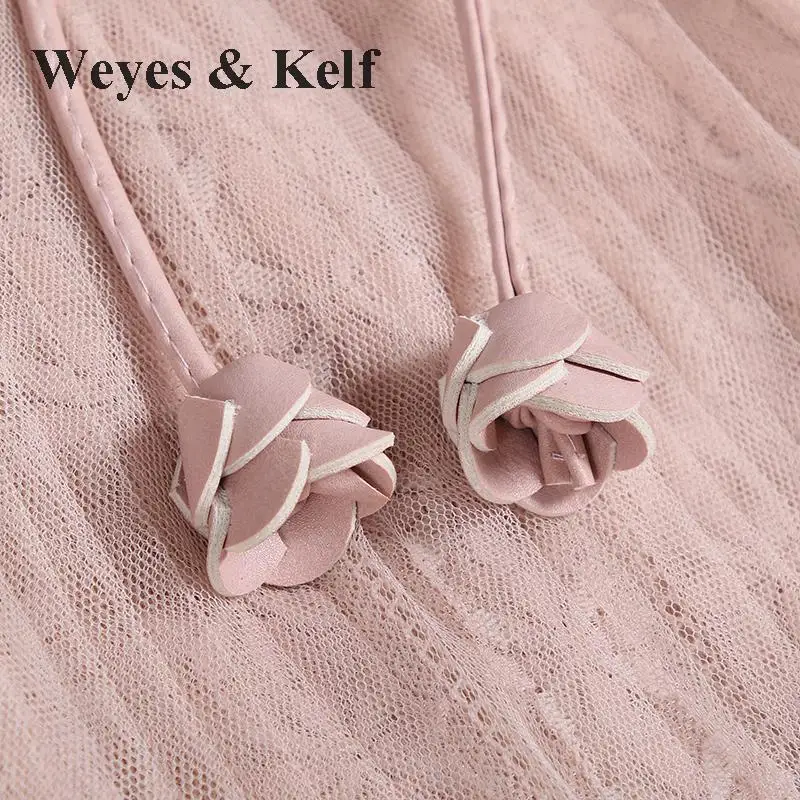 Weyes & Kelf зимнее теплое платье с розовой юбкой пачкой бархатными лентами Для женщин