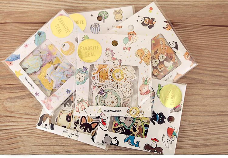 70 шт./лот DIY Симпатичные Kawaii Медведь Сова ПВХ декоративные наклейки мультфильм собака кошка липкая бумага для украшения студента