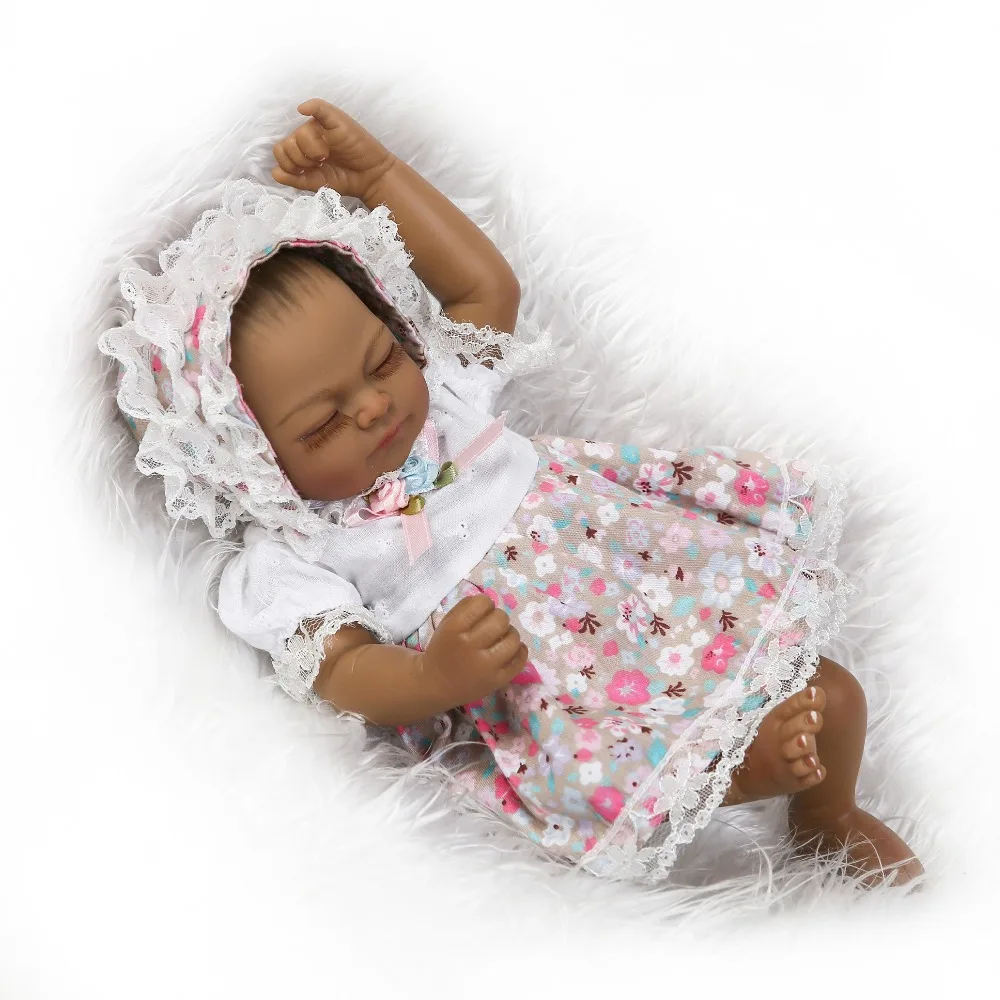 NPK 12 дюймов 25 см Мини Baby Reborn африканская американская кукла младенец черная