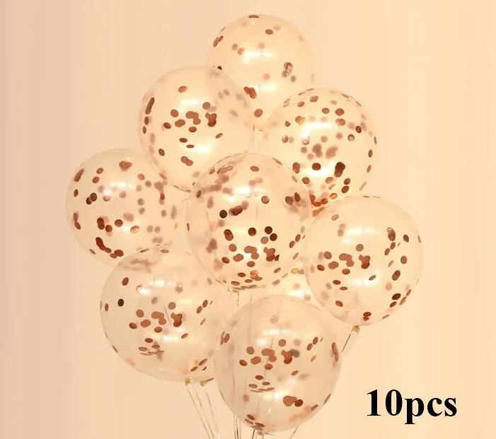 Rose gold 12 дюймов/10 дюймов воздушный шар "Конфетти" Гелиевый шар розовое золото конфетти DIY вечерние украшения для свадьбы День рождения детский душ - Цвет: Rose gold