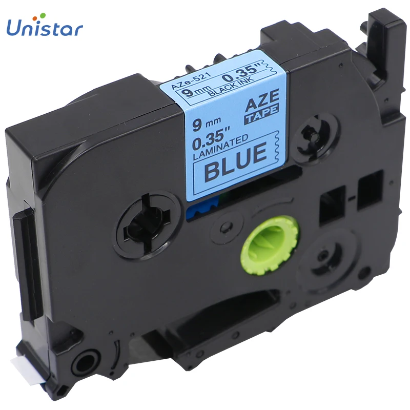 Совместимая лента для этикеток UNISTAR 2 шт. принтера Brother 9 мм флейта Tze521 Tz521 флейты с
