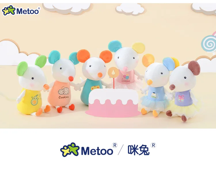 28 см мышь Metoo Кукла Мягкие игрушки Плюшевые животные детские игрушки для девочек Дети Мальчики Kawaii детские плюшевые игрушки мультфильм мягкие игрушки