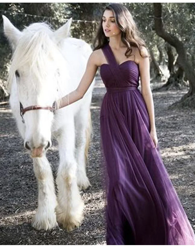 Фиолетовый Vestidos fiesta boda Новое Тюлевое ТРАПЕЦИЕВИДНОЕ фиолетовое платье для невесты с открытыми плечами и открытой спиной длинное свадебное платье дешево - Цвет: Фиолетовый