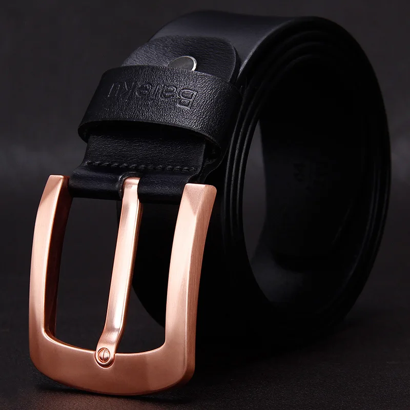 BAIEKU роскошный брендовый мужской ремень кожаный для мужчин золотые ремни