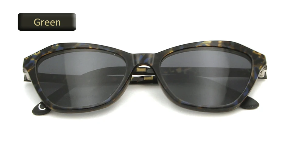 green frame glasses Высокое качество Ultem пластиковые титановые оправы для очков кошачий глаз оправы для женщин с зажимом очки поляризованные солнцезащитные очки - Цвет оправы: green frame glasses