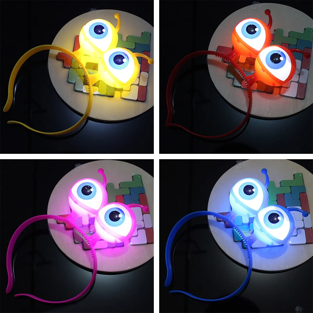 Светодиодный Мерцающий Свет Праздничный обруч глаза инопланетянина светящиеся