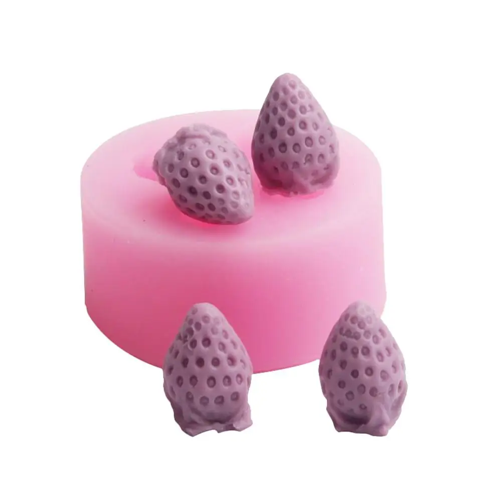 Горячая продажа 3D Клубника Fudge силиконовая форма портативная милая торт