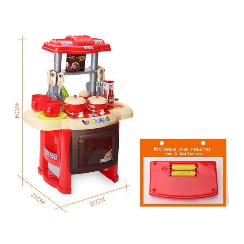 Colorful Children Kids Kitchen Cooking Pretend Play Toy Furniture Cooker Set Light Sound Red | Игрушки и хобби
