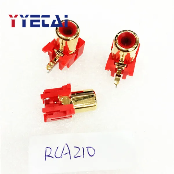 10 шт. разъем RCA Lotus аудио блок AV сигнала красные Позолоченные RCA210 DD|plug gold|plug jackplug l |