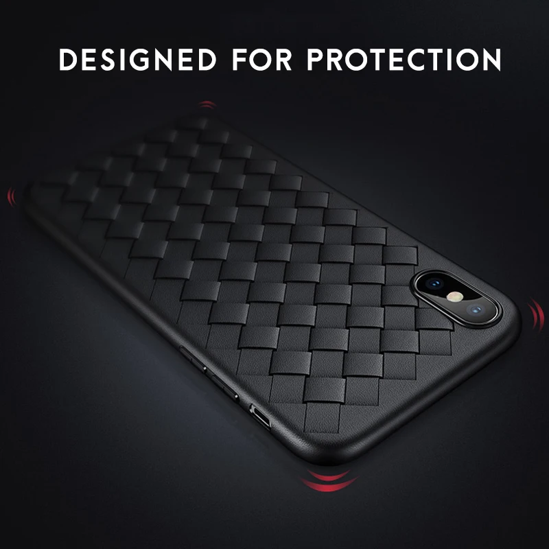X-ENOGONE ткачество чехол для iPhone X 10 случаях Роскошные сетка Ткачество супер мягкий