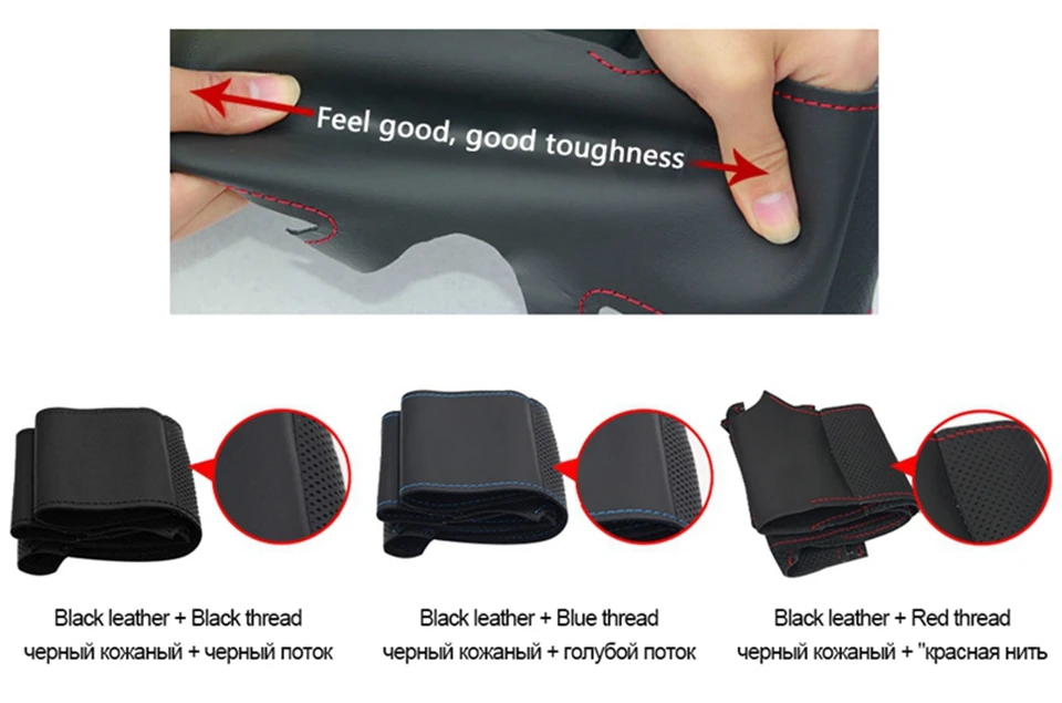 Черный чехол на руль из искусственной кожи ручной работы для Renault Megane 2 2003-2008 Kangoo 2008 Scenic 2 2003-2009