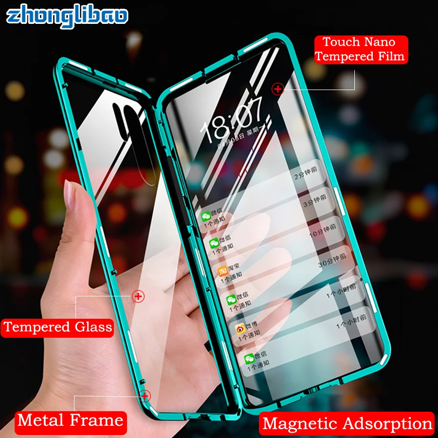 Роскошный магнитный металлический чехол для Huawei P30 P20 Mate 20 Honor Pro Lite 20i V20 переднее и