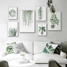 SURELIFE современные скандинавские зеленые растения, скандинавские настенные художественные принты картины на холсте, Подарочный постер, картины, декор для гостиной и дома