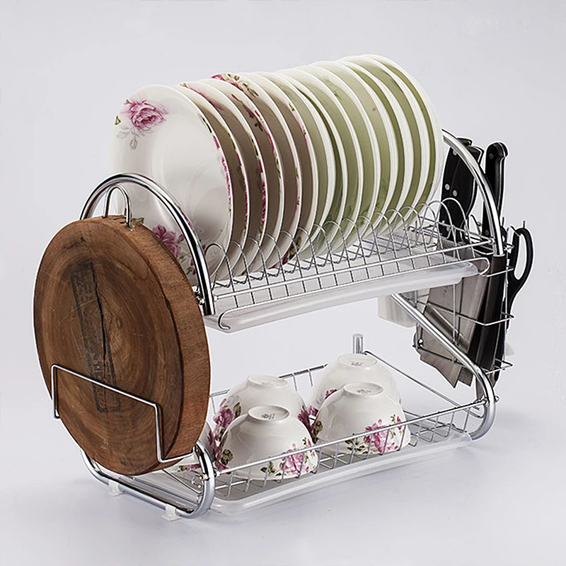Stainless steel dish rack drain rack kitchen supplies to dry dishes dishes storage racks dishes kitchen utensils table racks