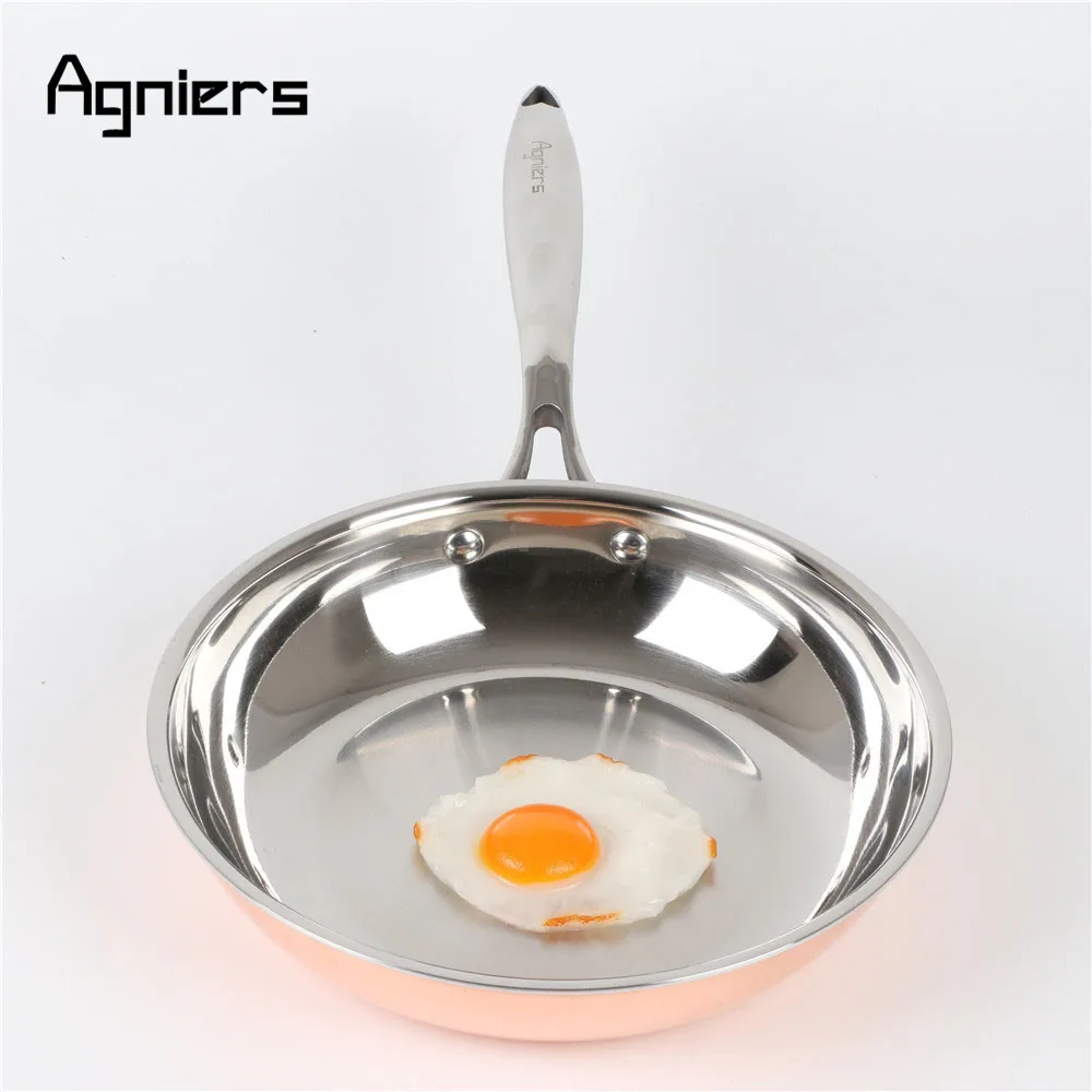 Agniers 9 5 дюймовые Многослойные сковороды с медными краями 24 см шеф повара и из