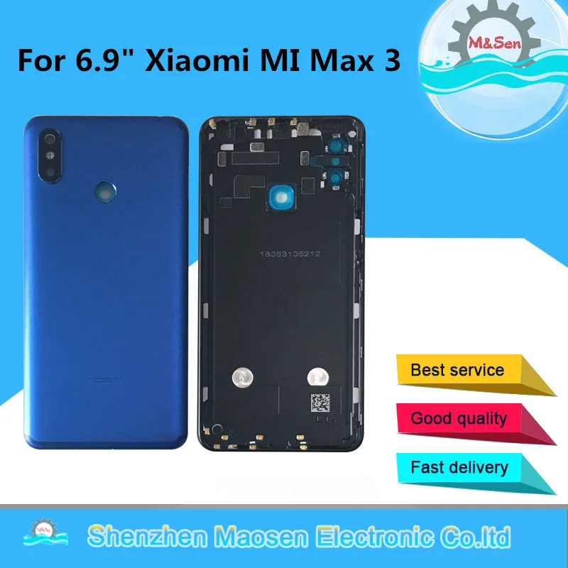 M& Sen для 6," Xiaomi mi Max 3 mi Max3 задняя крышка для батареи чехол Корпус+ рамка для камеры+ стеклянная линза для Xiaomi mi Max 3 задняя дверь