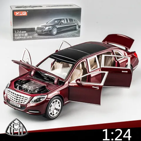 update version red 1:24:32 звуковой светильник, сплав Maybach S600, модель автомобиля, 6 дверей, игрушки для мальчиков, детский подарок - Цвет: update version red
