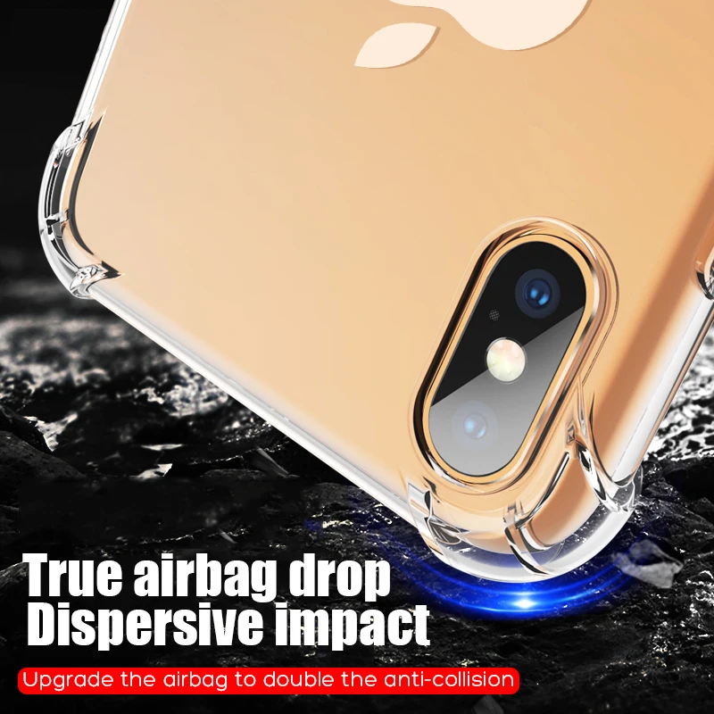 Роскошный противоударный силиконовый чехол-бампер для iPhone X XS XR Max 8 7 Plus 6 6S 5 5S