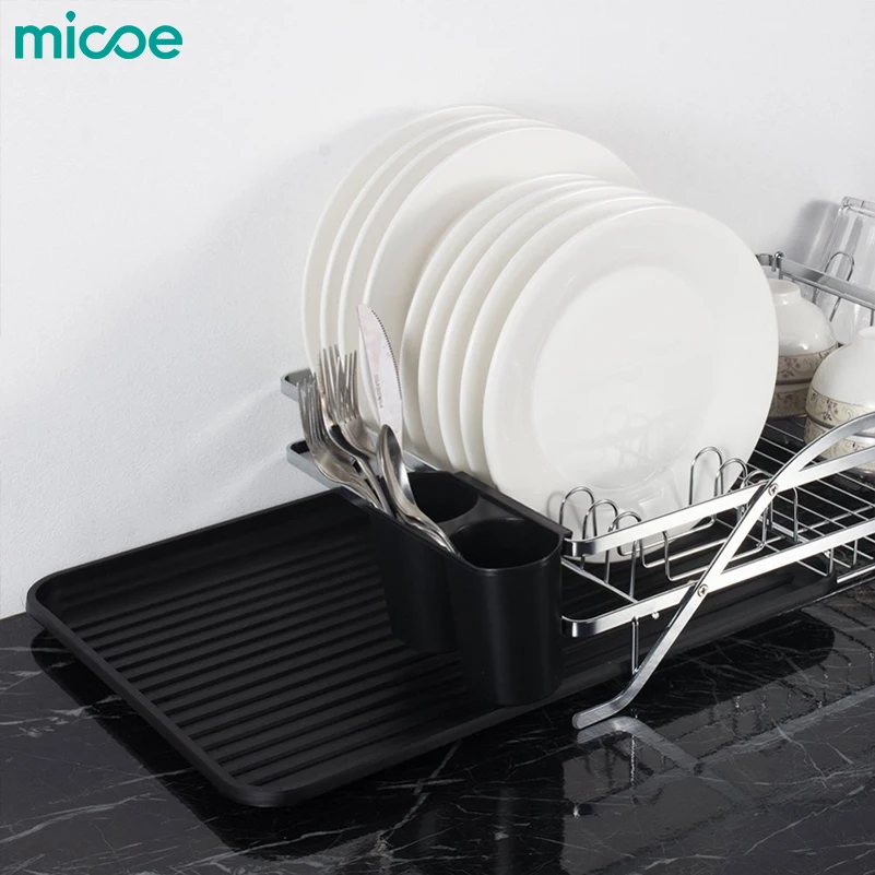 MICOE сушилка для посуды с держатель разделочной доски 1 ярус большая емкость