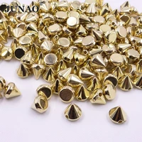 junao 500pcs 8mm gold silver color studs spikes plastic decorative rivet sewing punk rivets for leather clothes jewelry crafts