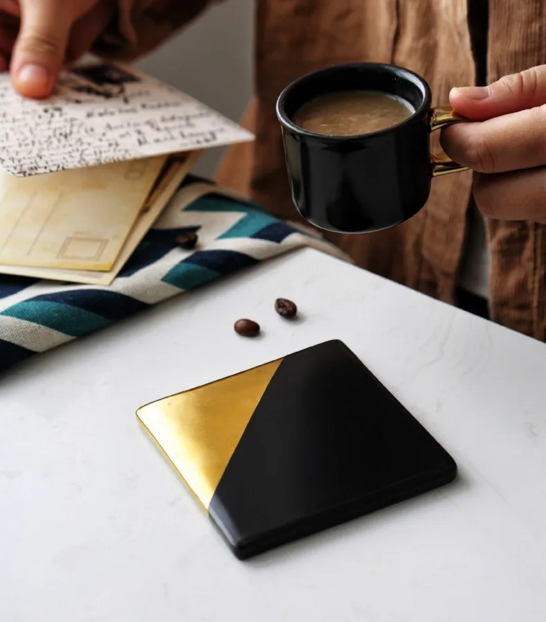 Goldblack чашки коврики Настольный закуски лоток тарелки концентратор Бар Салон Ресторан Декор подарок