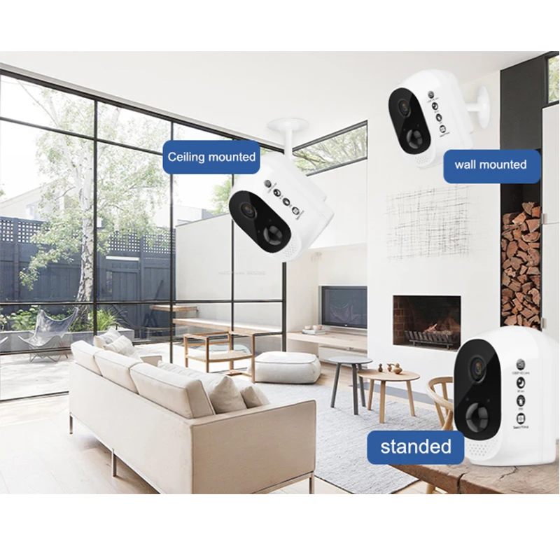 2.0MP Беспроводная ip камера с питанием от аккумулятора 1080P Водонепроницаемая