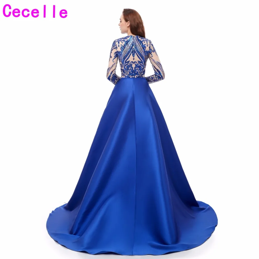 2019 Лидер продаж Королевский синий с блесками Русалка Вечерние платья одежда