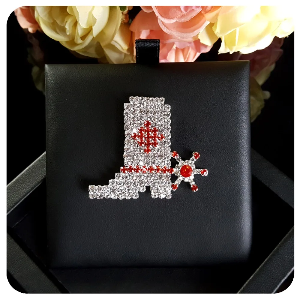 Blingbling кристалл в ковбойском стиле брошь булавка ювелирные изделия ручной