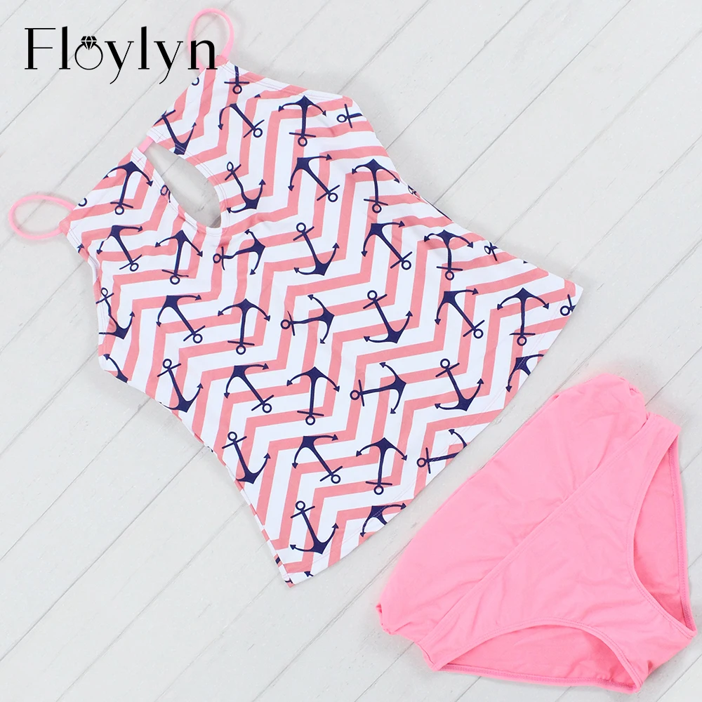 Floylyn 2017 новинка бикини с лямкой на шее хит продаж танкини купальник для женщин пуш