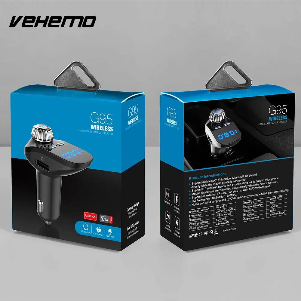 Bluetooth приемник fm-передатчик Громкая связь Универсальный fm-адаптер музыка