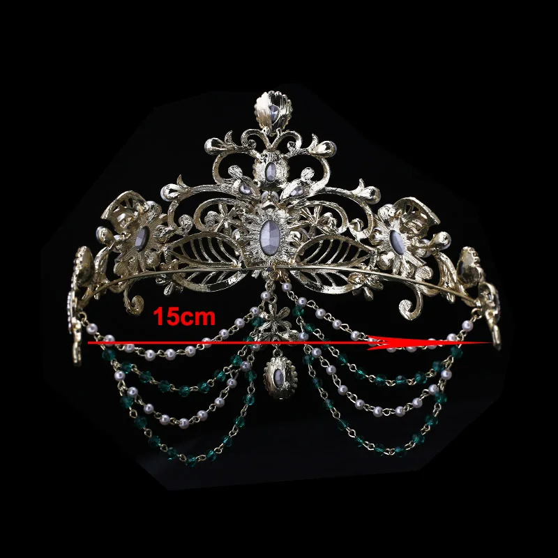 Зеленый Кристалл невесты аксессуары для волос свадебные диадемы Женщин горный