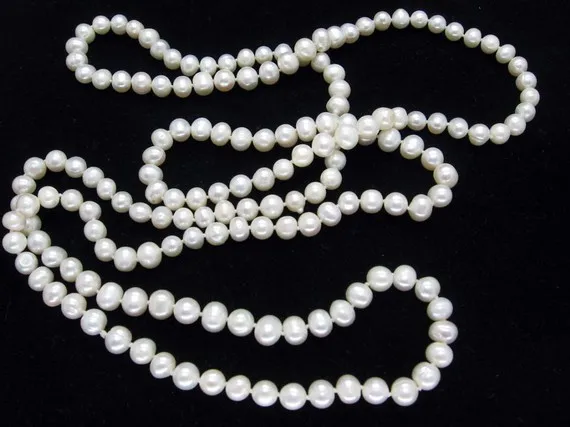 

Perfect Lady's Pearl ювелирные изделия, 48 дюймов, длинные, очаровательные, АА 7-8 мм, натуральный белый цвет, Пресноводный Жемчуг, веревка, ожерелье