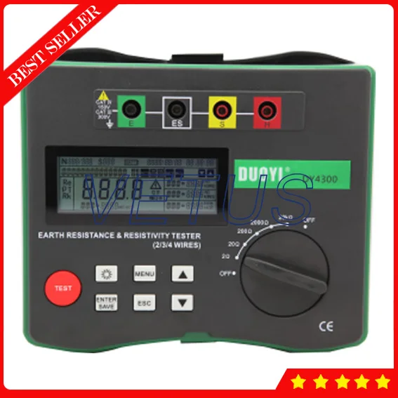 4 конечный цифровой тестер сопротивления грунта DY4300 почвы|ground resistance tester|resistance