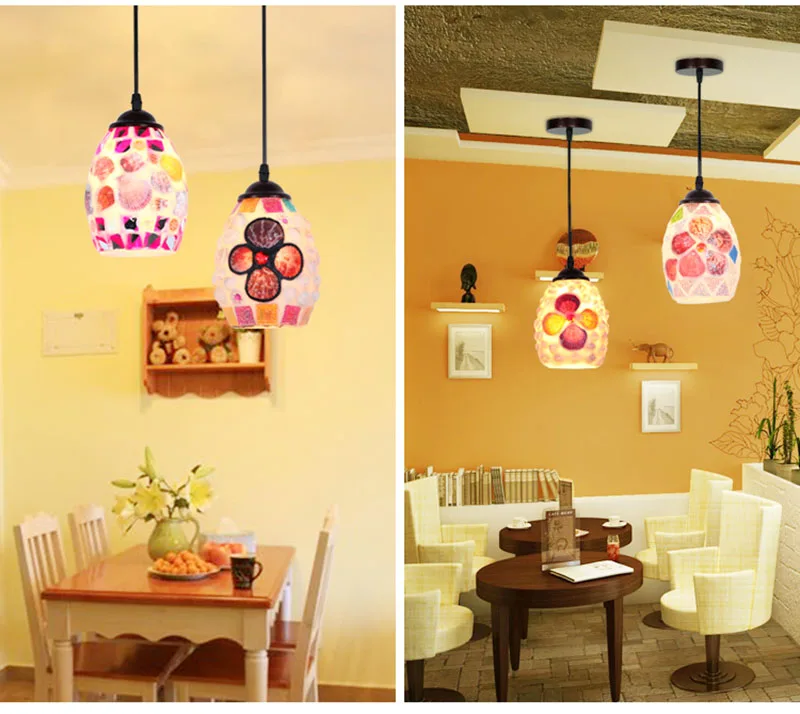 Подвесной Светильник Тиффани в средиземноморском стиле богемном для столовой