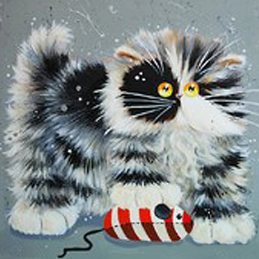 Алмазная живопись &quotКотенок&quot 3D вышивка кошка и мышь рисунки для вышивки