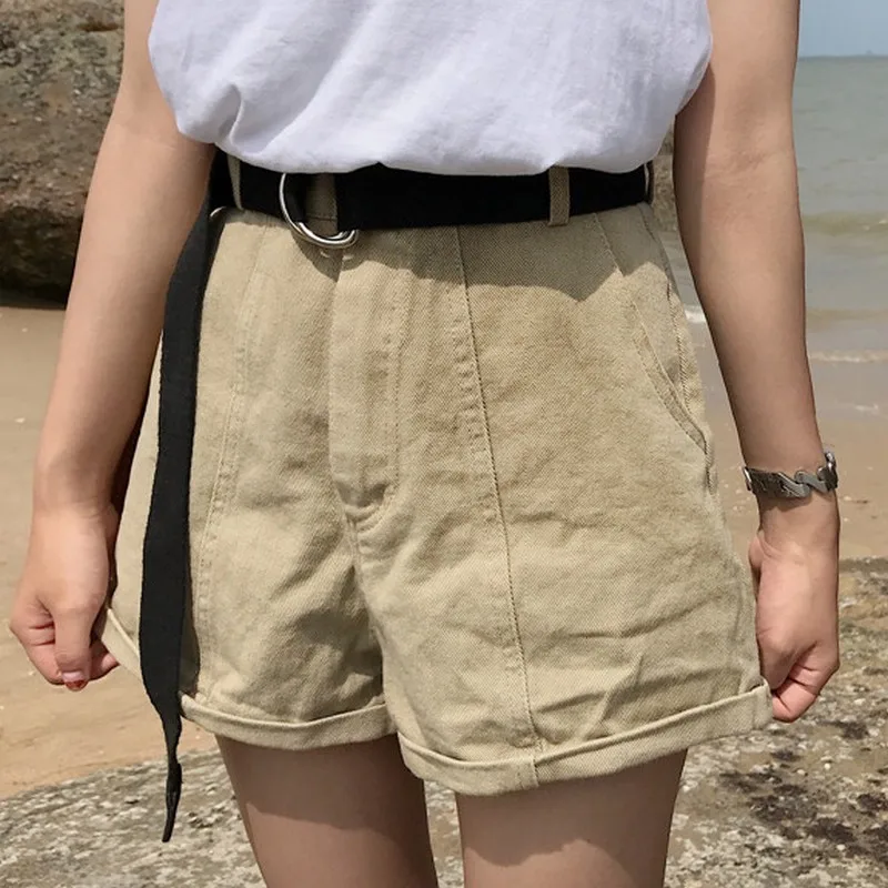 EXOTAO однотонные женские шорты с высокой талией летние новые Ropa De Mujer повседневные